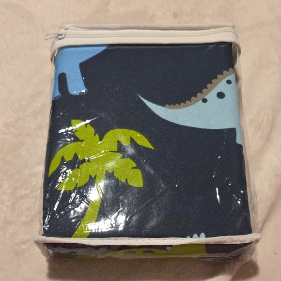 Dinosaur Blue and Green Curtains - Picture 2 of 2